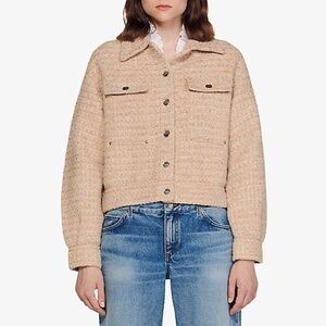 Sandro "Bernadette" Tweed Trucket Jacket NWT